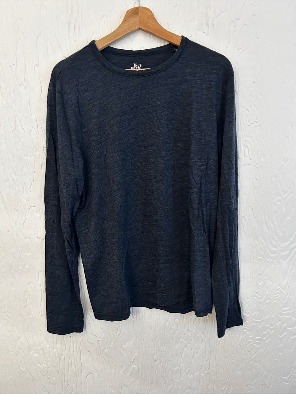 TRUE NORTH 100% Merino Long Sleeve Layer Navy Blue Men's Medium Outdoors Hiking